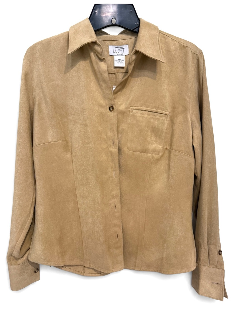 BNWT Ann Taylor LOFT Faux Suede Button-Front Shirt